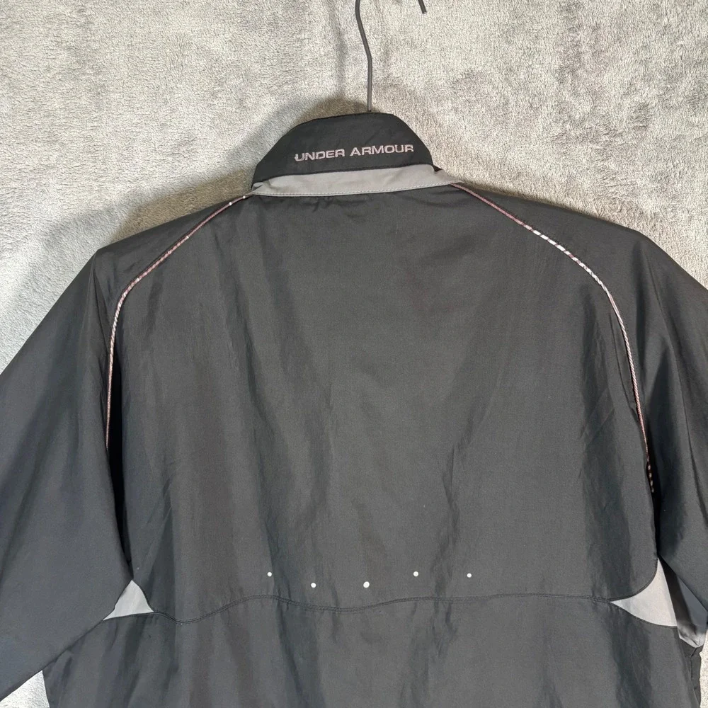 Under Armour Golf Jacket DNA Mens Large Black Short Sleeve 1/4 Zip Windshirt